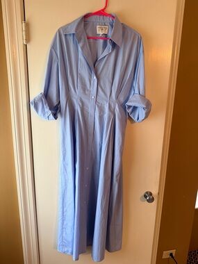 TWP Light Blue Maxi Shirt Dress